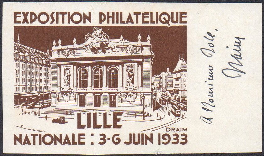 France : Vignette : Lille Exposition Philatélique 1933 : Electric Tram